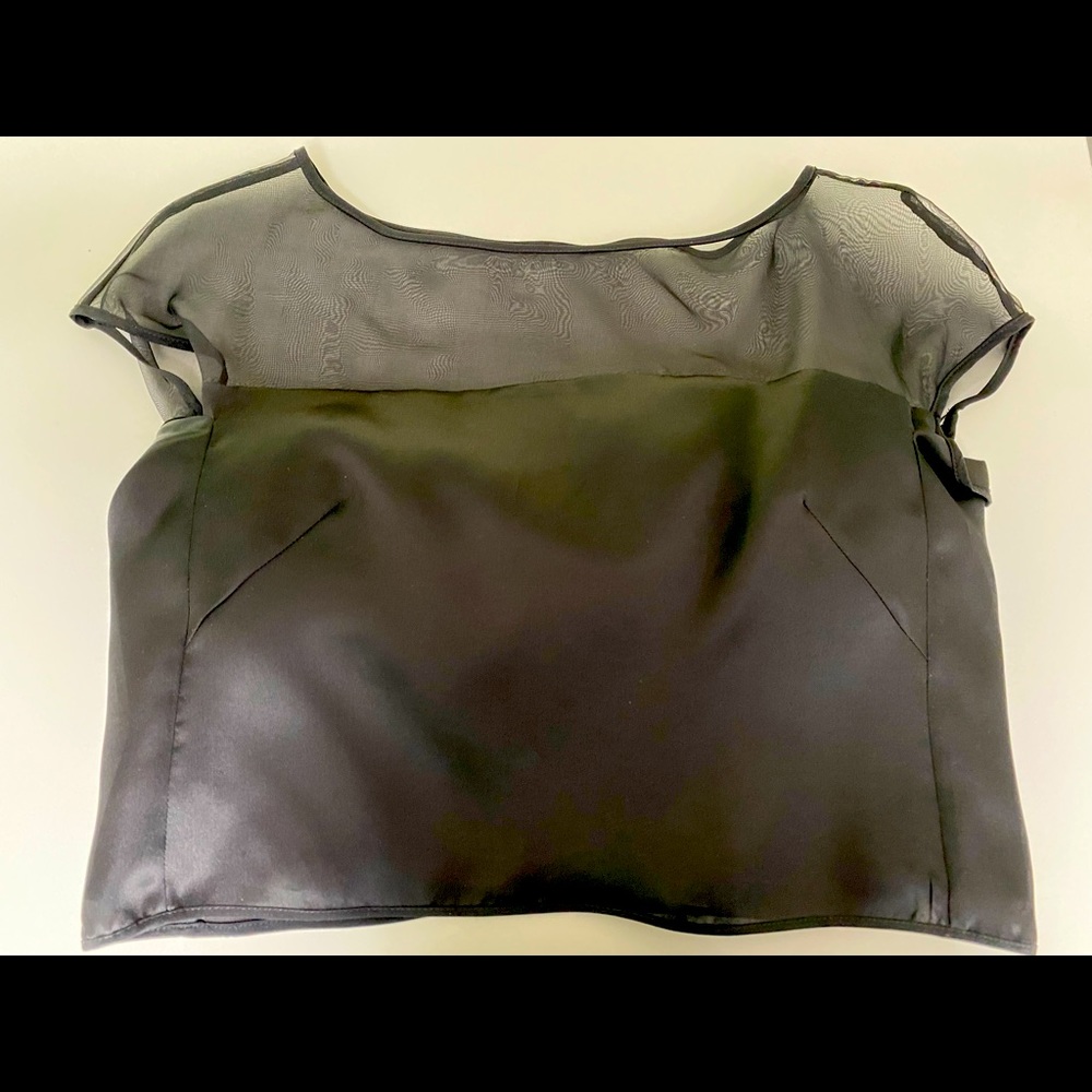 Molly Black Silk Crop Top